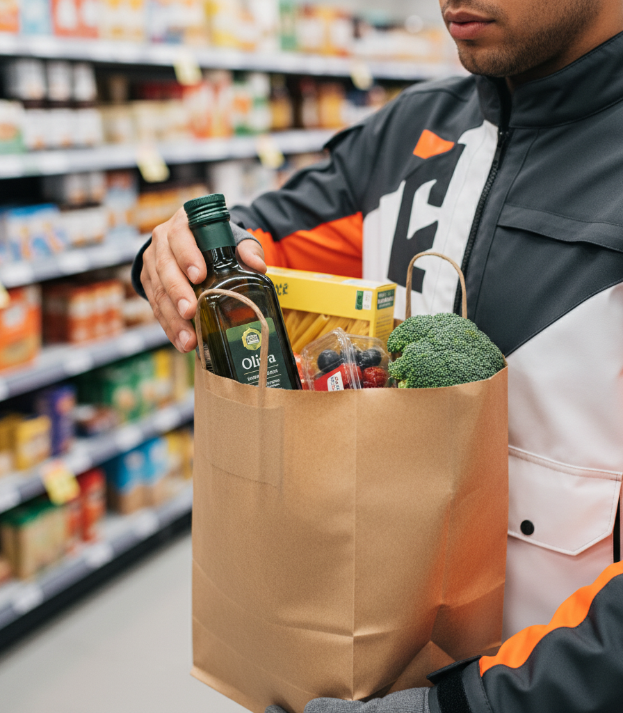 Dispatch partner collecting groceries